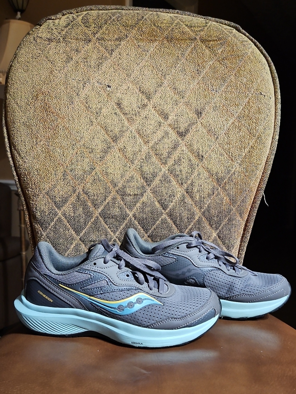 Saucony Cohesion 16 Gravel/Ice Lace Up Sneakers Running Shoes Gray Blue